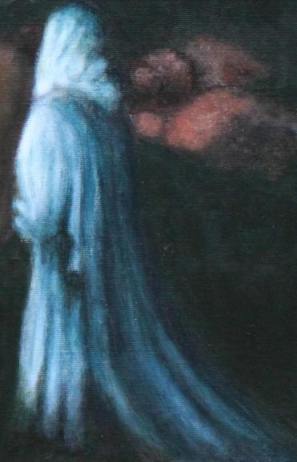 Hexe bei magischem Ritual, 